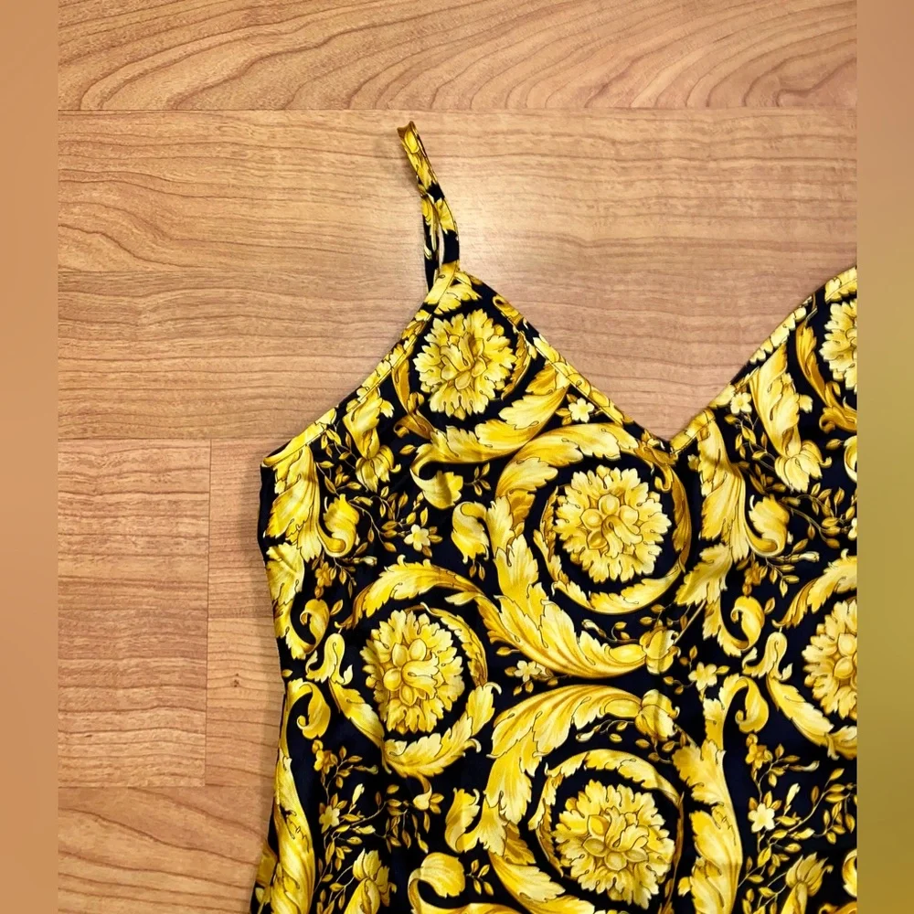 Versace Barocco Silk Pajama Slip Medium